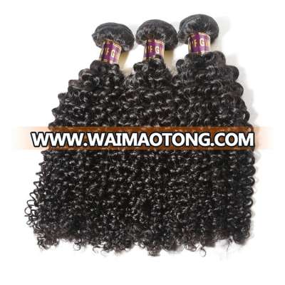 XBL Free Shipping Brazilian Curly Human Hair Human Hair Weave Bundles 10-26 inch Natural Color Remy Hair