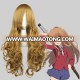 High Quality 80cm Long Wave Code Geass-Nazuka Kaori Blond Synthetic Anime Wig Cosplay Hair Wig Party Wig